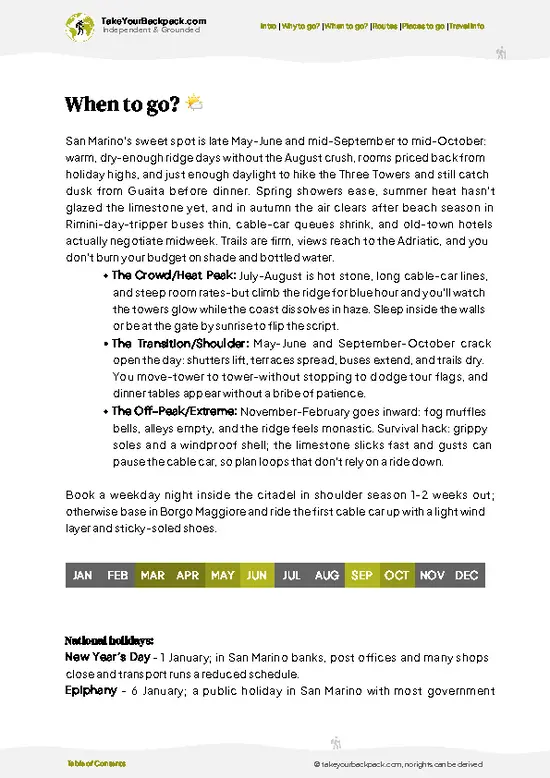 example page 3 from our offline Travel Guide for San Marino